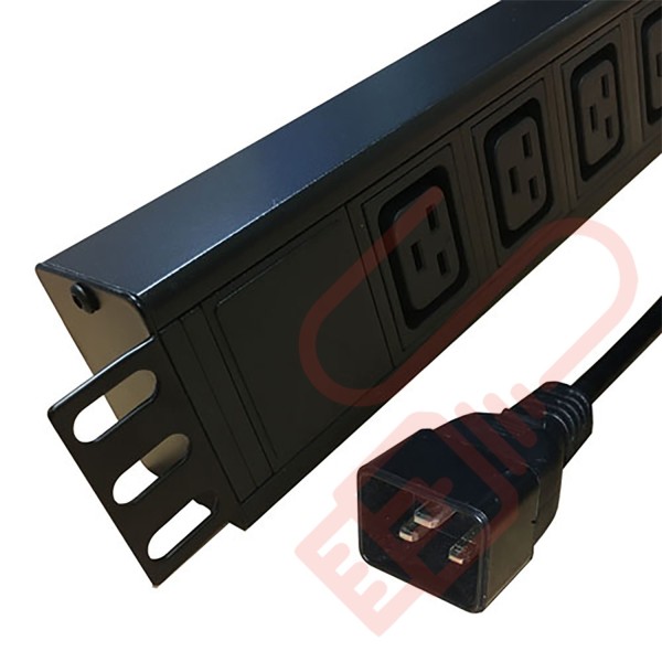 6 Way IEC (C19) Socket Horizontal PDU with IEC (C20) Plug
