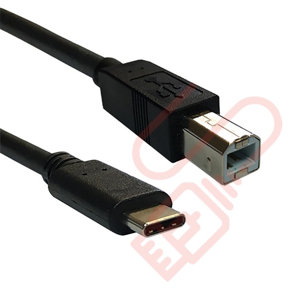 USB 2.0 Type-C Male to Type-B Male Cable
