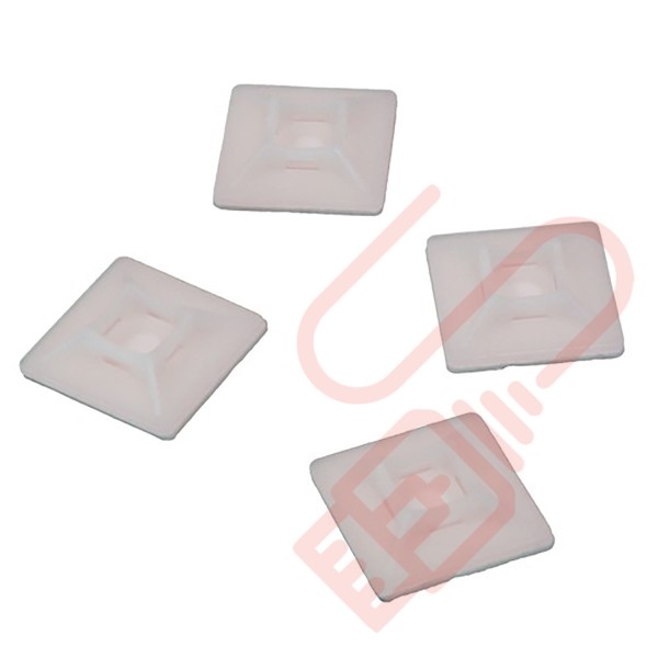 Neutral Adhesive Cable Tie Base - 100 Pack