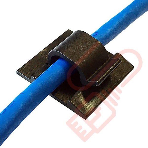 8mm Self Adhesive Cable Clips 100 Pack Black|Networking Cables