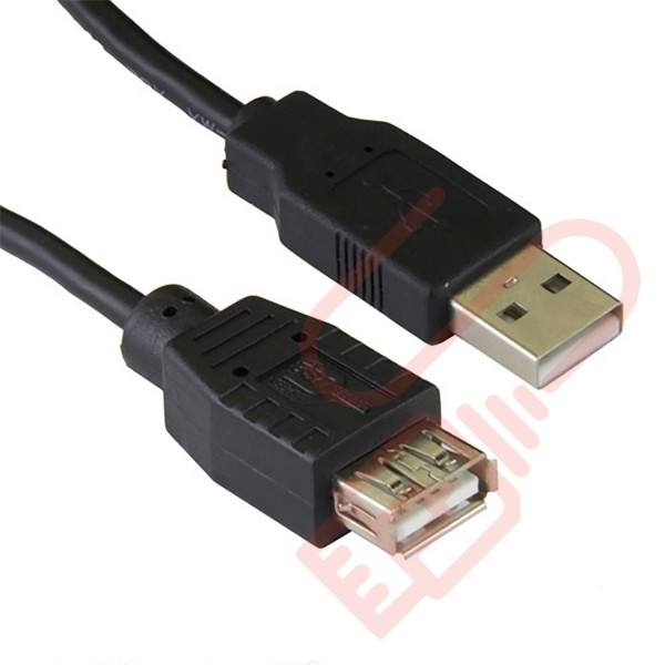 USB 2.0 A Male to A Female Extension Cable Black