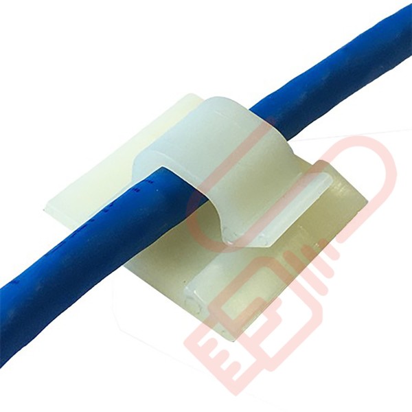 8mm Self Adhesive Cable Clips 100 Pack White|Networking Cables