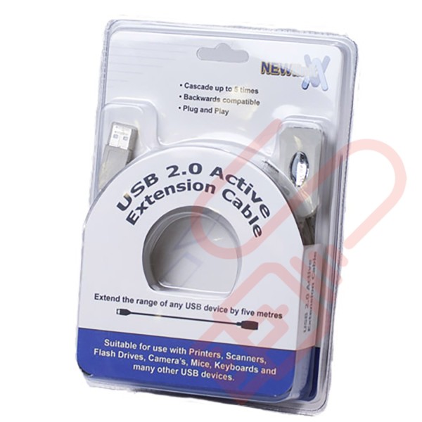 5 Metre USB 2.0 Active Extension Cable Male to Female