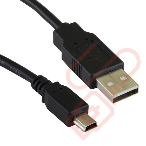 USB 2.0 A Male to MINI B Data Cable Black