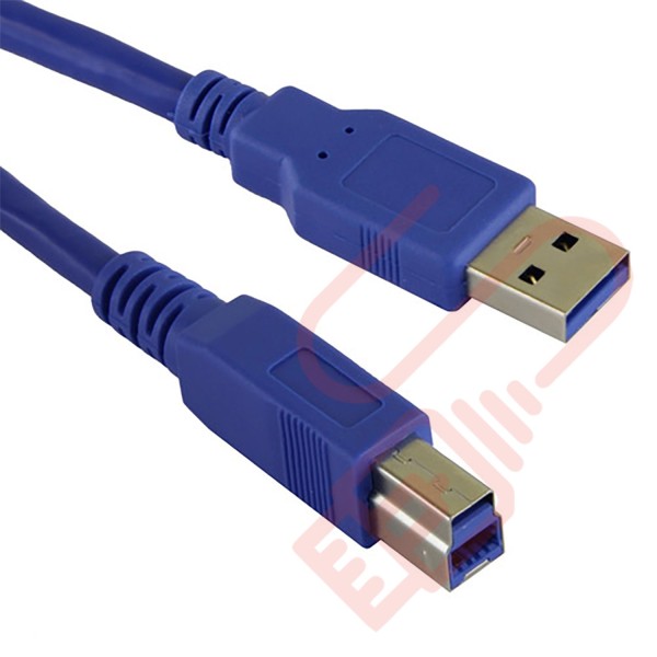 USB 3.0 A Male to B Male Superspeed Data Cable Blue