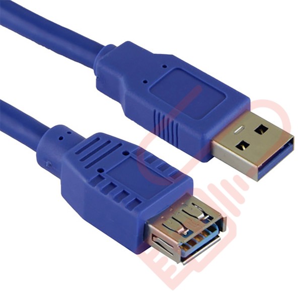 USB 3.0 A Male to A Female Superspeed Data Cable Blue