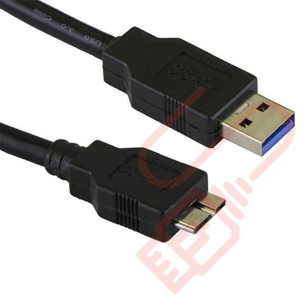 2 Metre USB 3.0 A Male to Micro B Male Superspeed Data Cable Black