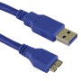 2 Metre USB 3.0 A Male to Micro B Male Superspeed Data Cable Blue