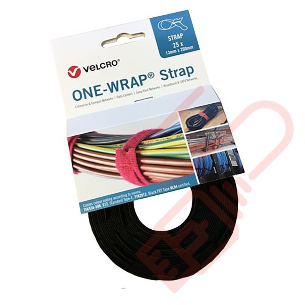 Velcro Brand One-Wrap Strap Black 25pcs Roll
