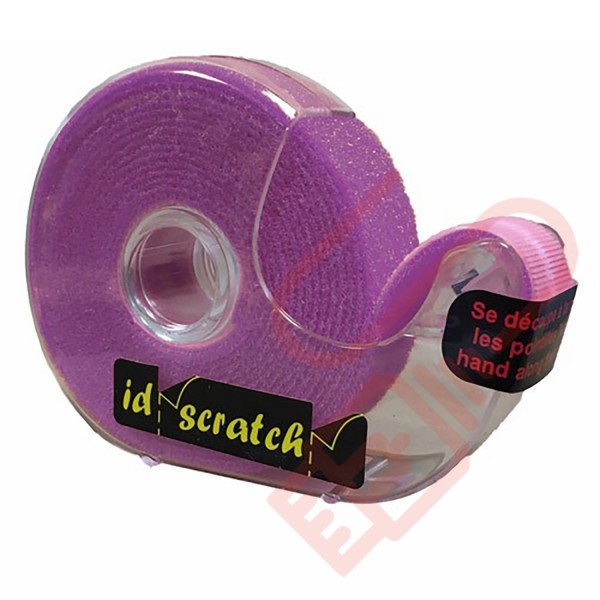 2.5 Metre Violet ID Scratch Reel Hook & Loop in Dispenser