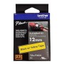 TZEFX-631 Brother 12mm Wide Tape Black On Yellow Flexible ID Laminated