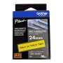 TZESL-651 Brother 24mm Wide Tape Black On Yellow Self Laminating