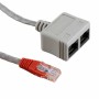 RJ45 Economiser UTP M - 2 x Female Voice/Voice Red Boot