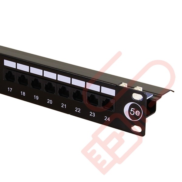 Cat5e 24 Port 1U Patch Panel UTP Angled Easy Punch