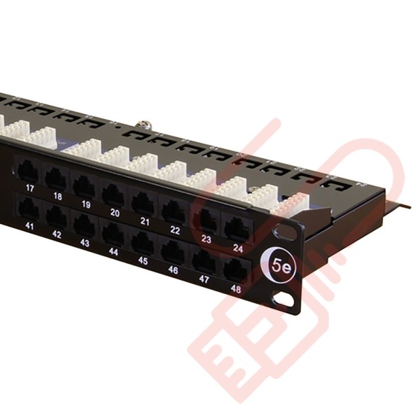 48 Port Cat5e Patch Panel 1U UTP Angled Easy Punch