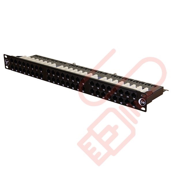48 Port Cat5e Patch Panel 1U UTP Angled Easy Punch