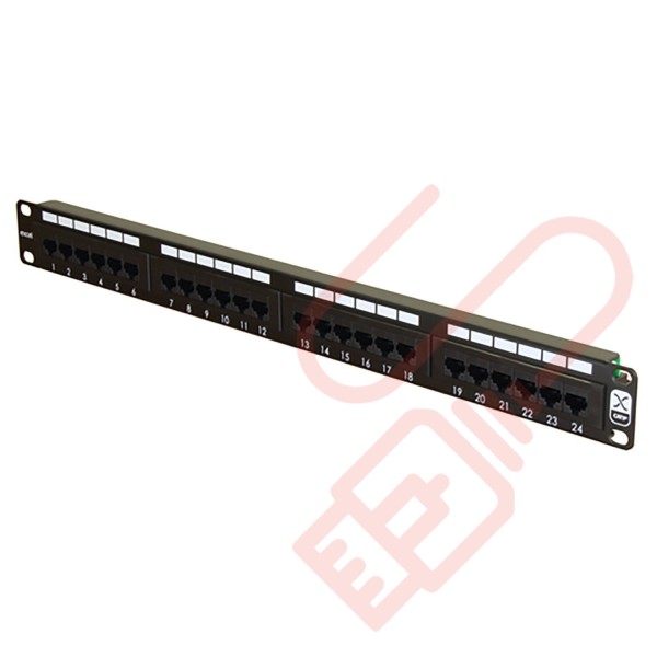 Excel 24 Port Cat5e Patch Panel 1U UTP Punch Down Black 100-726