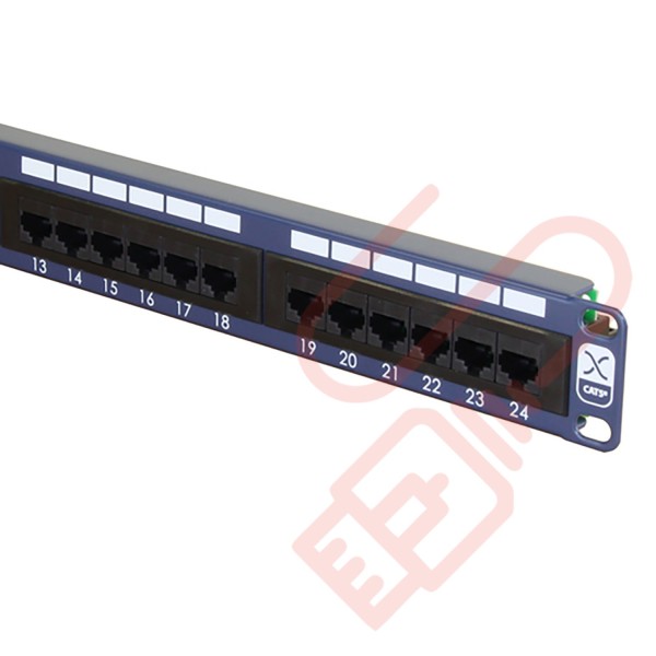 Excel 24 Port Cat5e Patch Panel 1U UTP Punch Down - Blue 100-450