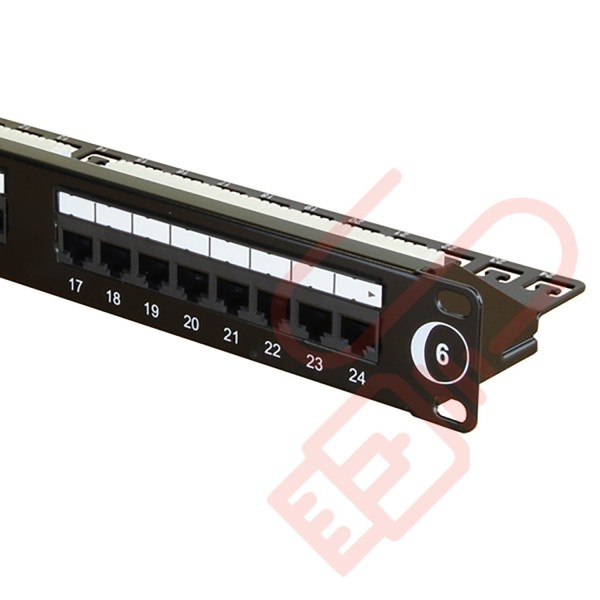 24 Port Cat6 Patch Panel 1U UTP Punch Down