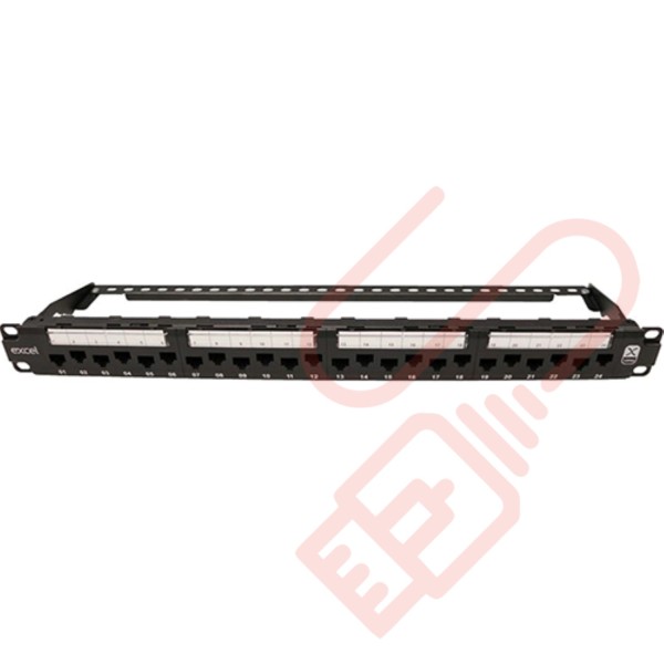 Excel Cat6A Unscreened 24 Port Punchdown 1U Patch Panel Black 100-155