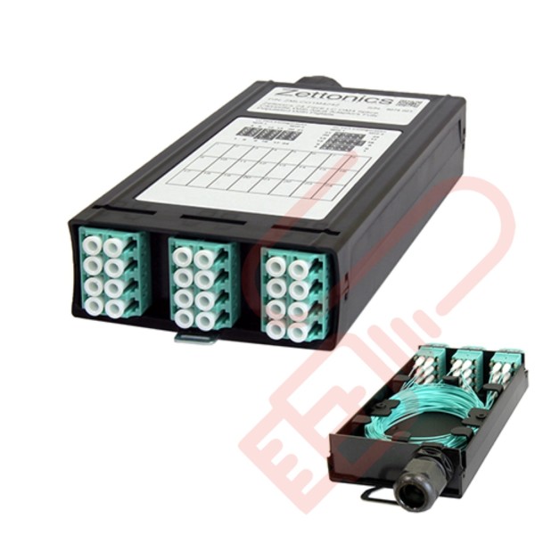 Zettonics LC OM4 Multimode 24 Fibre Splice Cassette Aqua