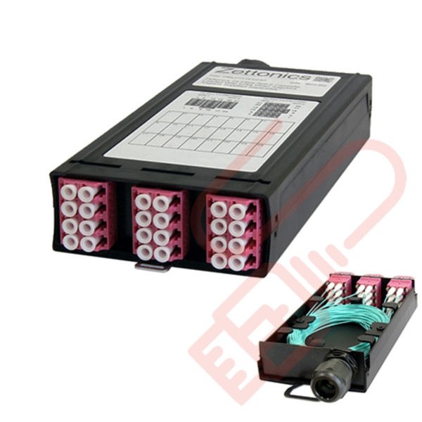 Zettonics LC OM4 Multimode 24 Fibre Splice Cassette Violet