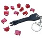25 Pack RJ45 Port Blocker (Red) with Universal Removal Key