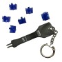 LC Duplex Fibre Security Boot Clip Blue 6 Pack with Universal Removal Key