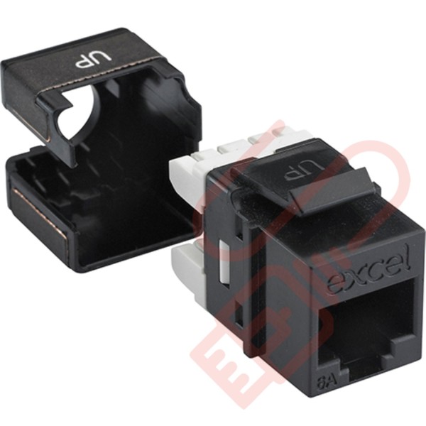 Excel Cat6A UTP Unscreened Keystone Jack - Black 100-156-BK