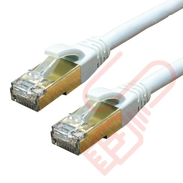 Cat8 Patch Cables RJ45 SFTP 40GB PVC Snagless Booted White