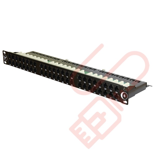 48 Port Cat6 Patch Panel 1U UTP Angled Easy Punch