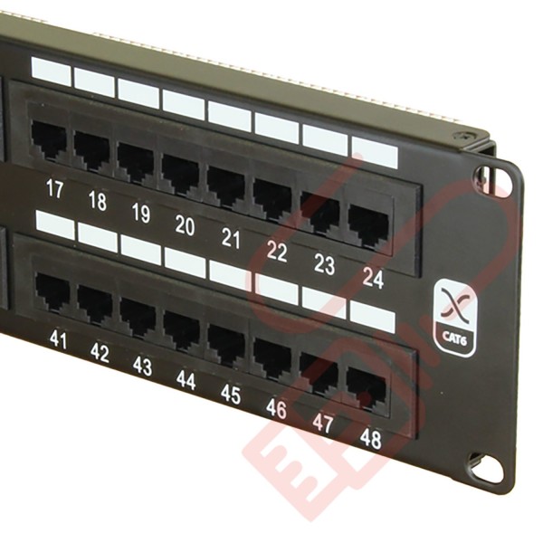 Excel 48 Port Cat6 Patch Panel 2U UTP Punch Down 100-306