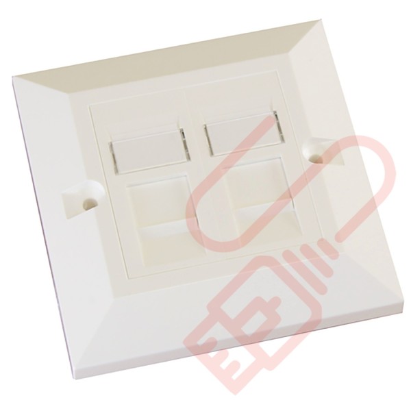 Excel Cat5e Single Faceplate with 2x RJ45 Modules White