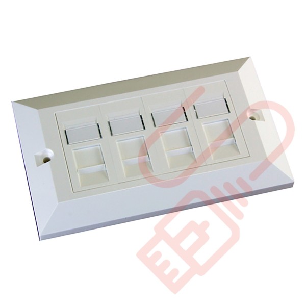 Excel Cat5e Double Faceplate with 4x RJ45 Modules White