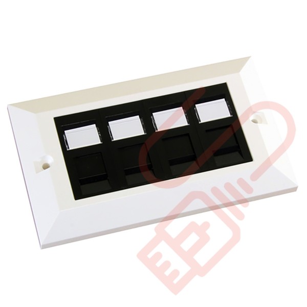 Excel Cat5e Double Faceplate with 4x RJ45 Modules Black