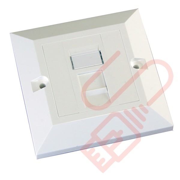Excel Cat6 Single Faceplate with 1x RJ45 White Module