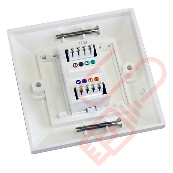 Excel Cat6 Single Faceplate with 1x RJ45 White Module