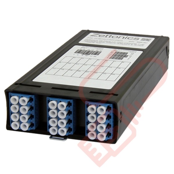 Zettonics MTP/MPO LC OS2 Singlemode 12 Duplex Fibre to 2x MTP Cassette