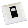 Excel Cat5e Single Faceplate with 1x RJ45 Black Module