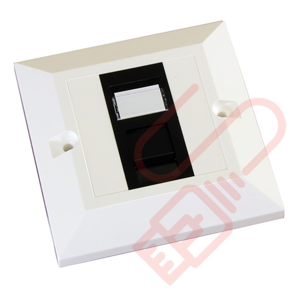 Excel Cat5e Single Faceplate with 1x RJ45 Black Module