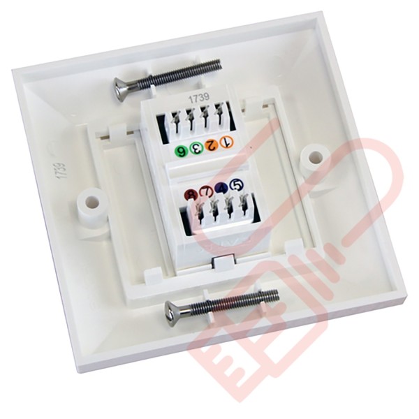 Excel Cat5e Single Faceplate with 1x RJ45 White Module