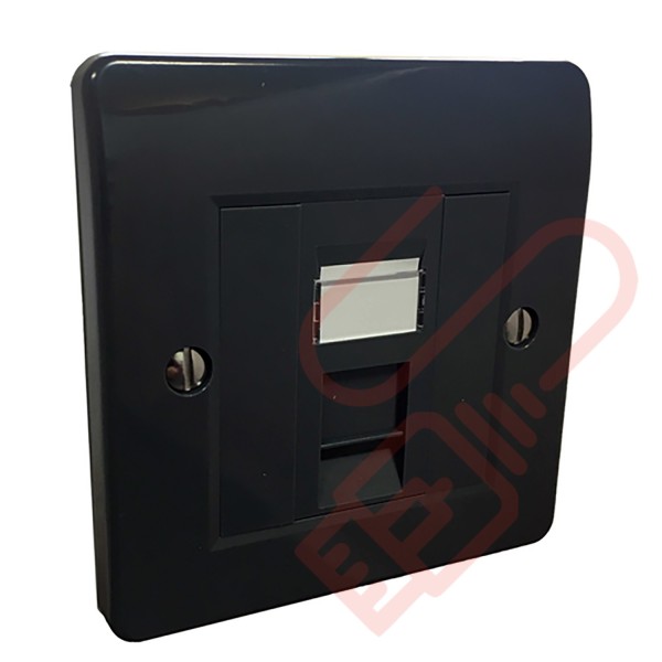 Excel Cat5e Grey Office Single Faceplate with 1x RJ45 Module