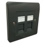 Excel Cat6 Grey Office Single Faceplate with 2x RJ45 Modules