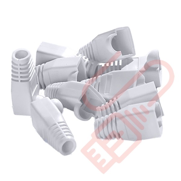 6mm RJ45 Snagless Bubble Boot 10 Pack White