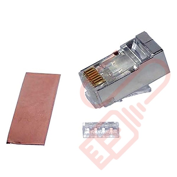 Cat6/Cat6a RJ45 FTP Plug Up To 7mm OD (3 Part) 10Pk