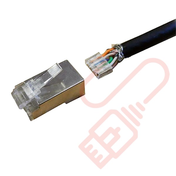 Cat6 RJ45 FTP 50u Crimp Plug Stranded (2 Part) 10Pk