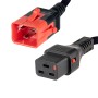 C19 to C20 Dual Locking 16A Power Cables Black